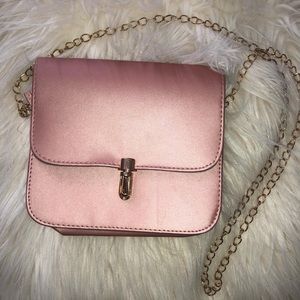 Cute pink mini hand bag with chain